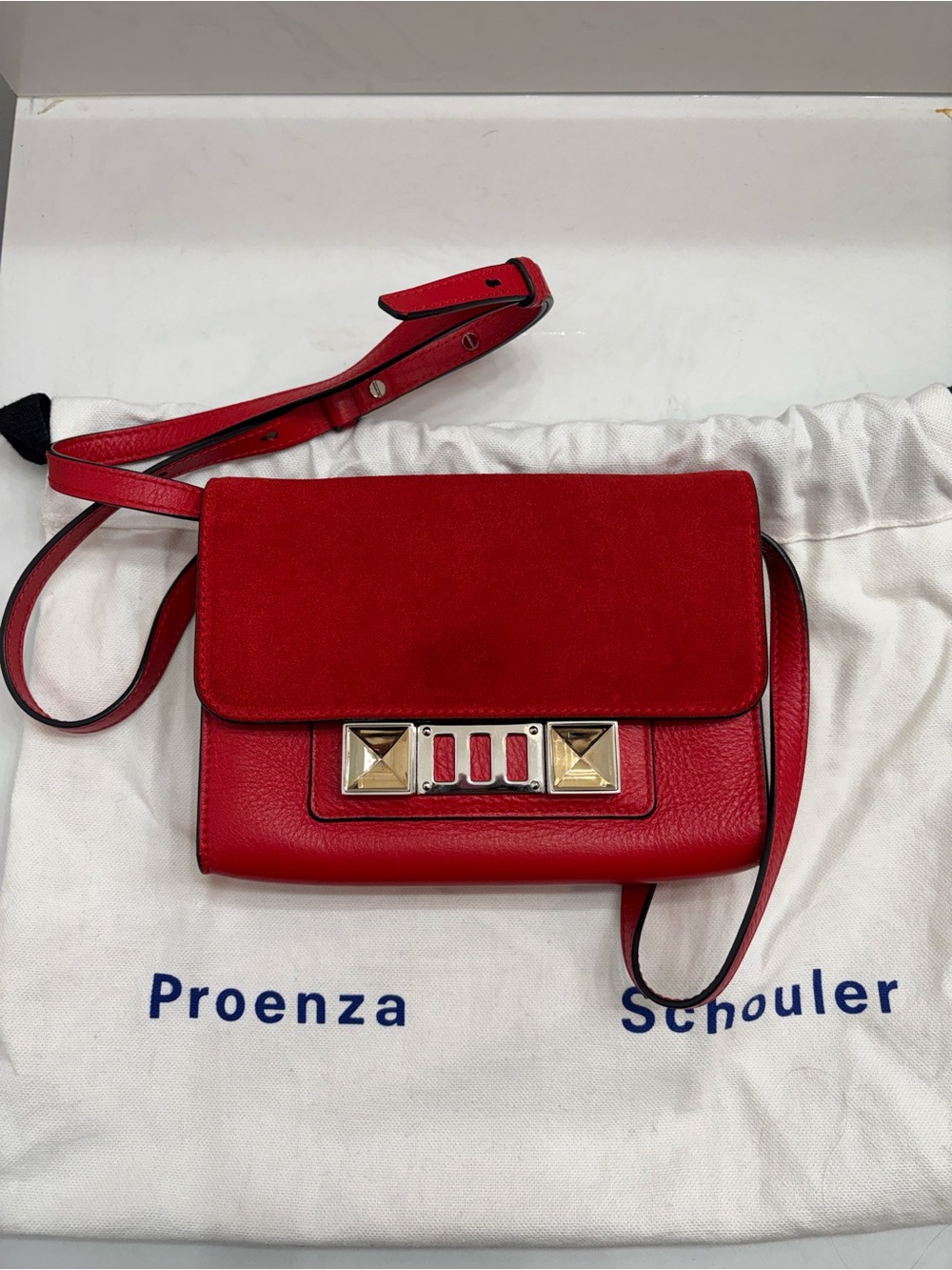 Proenza Schouler Red Leather PS11 Mini Crossbody